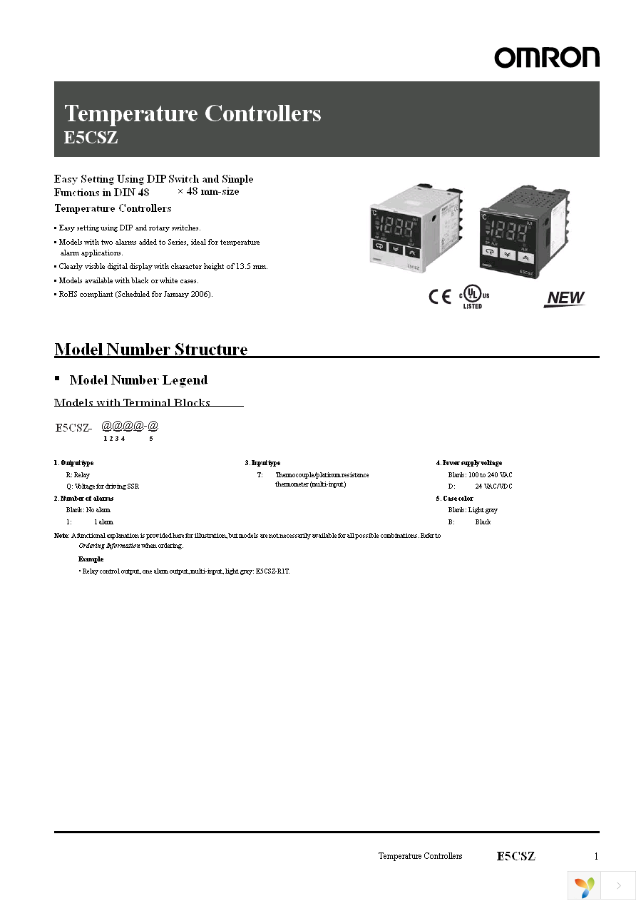 E5CSZ-R1T AC100-240 Page 1